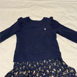 Ralph Lauren Navy Blue Kids Sweatshirt Dress